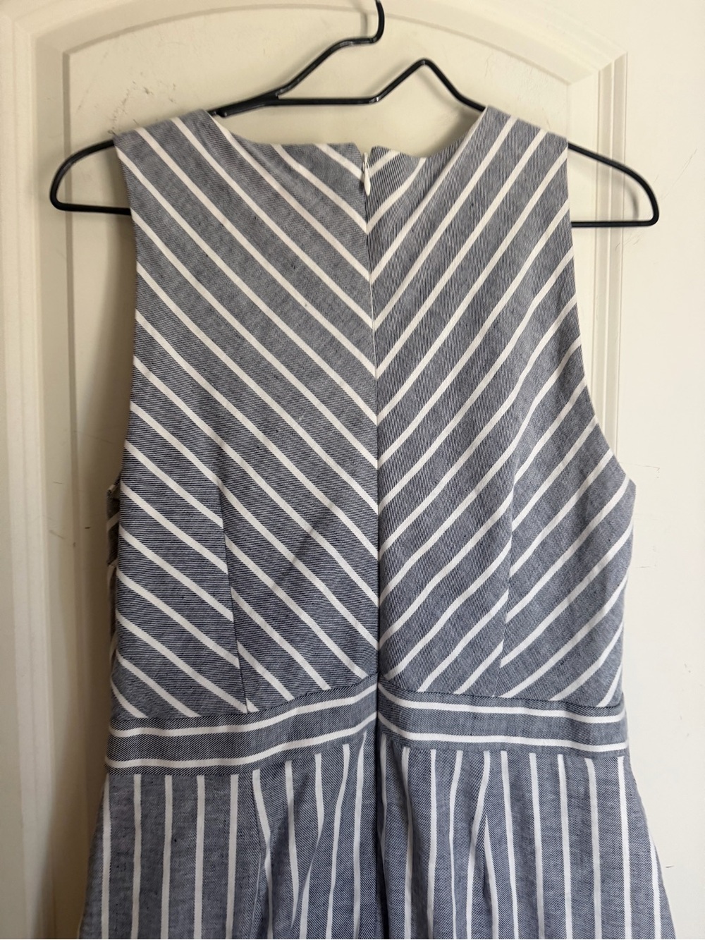 BANANA REPUBLIC Pinstriped Dress Blue & White Petites 10 nwt garden party boho - Picture 10 of 10